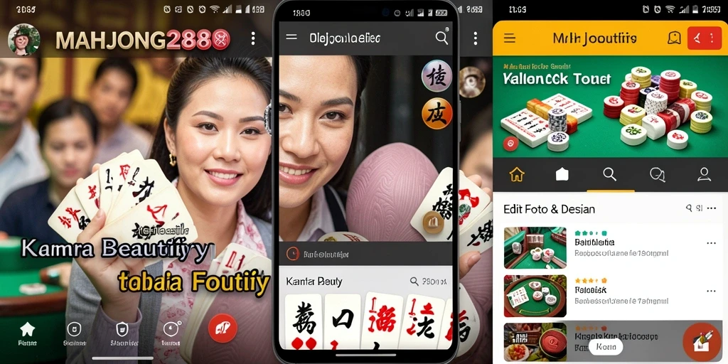 Tampilan antarmuka MAHJONG288 dengan fitur edit foto yang intuitif.