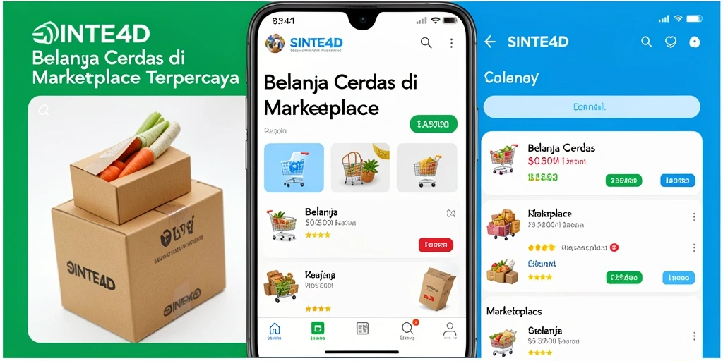 Screenshot antarmuka SINTE4D yang menunjukkan berbagai pilihan produk Marketplace.