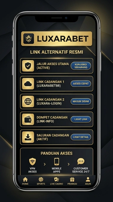 Tampilan link alternatif luxarabet